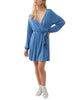 Morningside Wrap Knit Dress in Blue - thumbnail