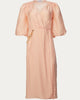 Midi Dress With Chain in Peach Jacquard - thumbnail