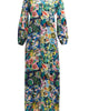 Puff Sleeve Maxi Dress Cover Up in Blue Multi - thumbnail
