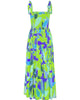 Printed Smocked Maxi Dress in Green - thumbnail