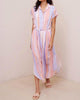 Capsleeve Tie Waist Shirt Dress in Paloma Stripes Print - thumbnail