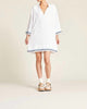 Lucca Shift Dress in White W/ Ric Rac - thumbnail