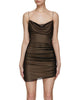 Perry Ruched Mini Dress in Black/Natural - thumbnail