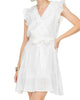 Ruffles Wrap Dress in White - thumbnail