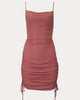 Ruched Lurex Stretch-Jersey Mini Dress in Scarlet - thumbnail