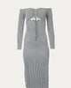 Off-The-Shoulder Cutout Midi Dress in Dusty Sage - thumbnail