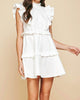 Camila Ruffle Mini Dress in White - thumbnail