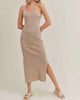 Kimberley Knit Midi Dress in Beige - thumbnail