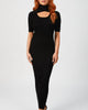Loop Layered Knit Dress in Black - thumbnail