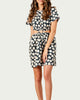 Carnation Cutout Cotton Mini Dress in Black Daisy - thumbnail