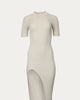Ribbed Midi Dress With Front Slit in Almond - thumbnail