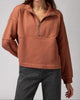 Shay Half Zip Sweater in Deep Rust - thumbnail