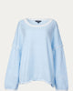 Ribbed-Knit Crewneck Sweater in Light Blue - thumbnail
