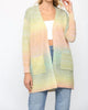 Ombre Yarn Knitted Open Cardigan in Green Multi - thumbnail