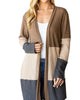 Casual Color Block Cardigan in Brown Multi - thumbnail