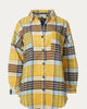 Plaid Brushed Shirt-Jacket in Mustard - thumbnail