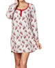 Pajamas French Dancers Stretch L-S Henley Nightshirt in Multi - thumbnail