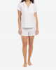 Seersucker Cotton Classic Short Pj Set in White - thumbnail