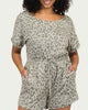 Leopard Stretch Modal-Blend Romper in Olive - thumbnail