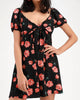 Pretty In Poppies Mini Dress in Black Floral - thumbnail