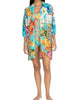 Leopard Shirt Dress in Blue Multi - thumbnail