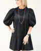 Milan Flounce Dress in Black - thumbnail