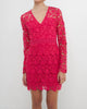 Lace Mini Dress in Fuchsia - thumbnail