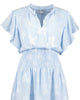Lana Flutter Sleeve Dress in Sea - thumbnail