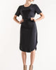 Luxe Modal Tie Waist Dress in Black Charcoal - thumbnail