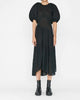Gathered Seam Puff Sleeve Dress in Noir - thumbnail