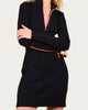 Multicolor Zipper Ribbed-Knit Mock Neck Mini Dress in Black - thumbnail