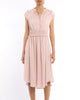 Rosette Mid Length Smocked Waist Dress in Light Pink - thumbnail