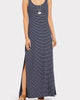 Micro Stripe Maxi Dress in Navy/White - thumbnail