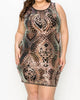 Geometric Back Zip Spangle Dress in Black/Rose Gold - thumbnail