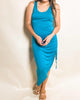 Chasing Days Ruched Dress in Blue - thumbnail