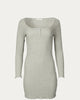 Ribbed Mini Dress in Heather Grey - thumbnail