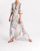 Printed Sunset Palm Wrap Dress in Beige Palm Beach - thumbnail