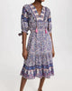 Lyla Midi Dress in Purple Floral - thumbnail