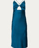 Open-Back Cutout Satin Midi Dress in Deep Sea - thumbnail