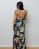Falling Fast Satin Maxi Dress in Navy Floral - thumbnail