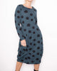 Dot Crinkle Dress in Spruce - thumbnail
