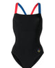 Colorblocked One-Piece Tank Swimsuit in Black - thumbnail