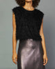 Shine On Fringe Top in Black - thumbnail