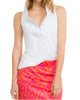 Jersey Sleeveless Ruffneck Top in White - thumbnail