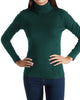 Heritage Rib Diane Turtleneck Long Tight Shirt in Dark Malachite Green - thumbnail