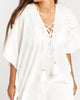 Peta Lace Up Tunic in White - thumbnail