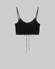 Jasmine Pointelle Drawstring Tank in Black - thumbnail