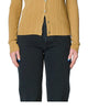 Ribbed Polo Cardigan in Pale Walnut - thumbnail