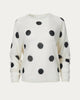 Polka-Dot Intarsia Knit Top in Off White/Black - thumbnail