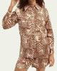 Printed Linen Shirt in Brown - thumbnail